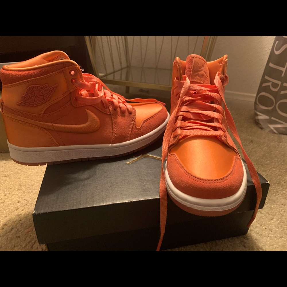 PINK/ coral satin JORDANS LIMITED EDITION ONES